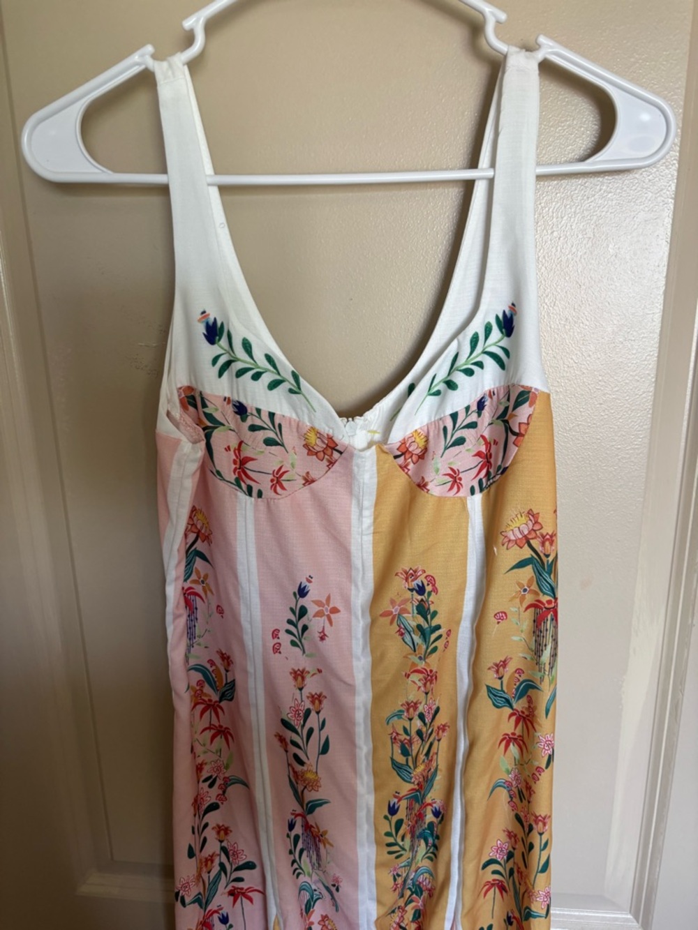 Floral Multi-Color Maxi Slip Dress with Scoop Neck - Picture 2 of 2